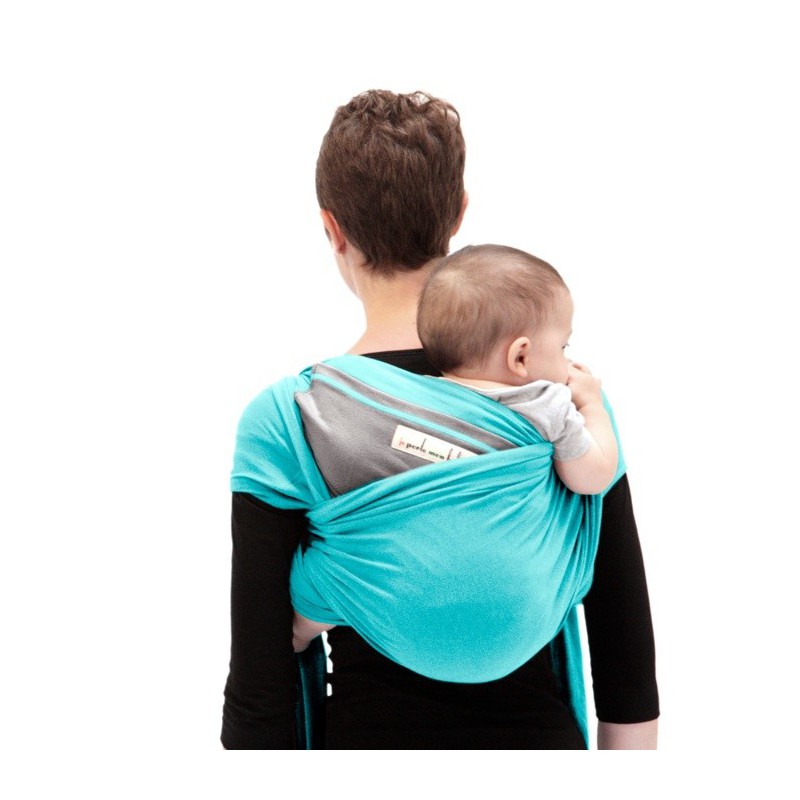 Je Porte Mon Bébé Jpmbb Echarpe Turquoise Poche Gris Clair