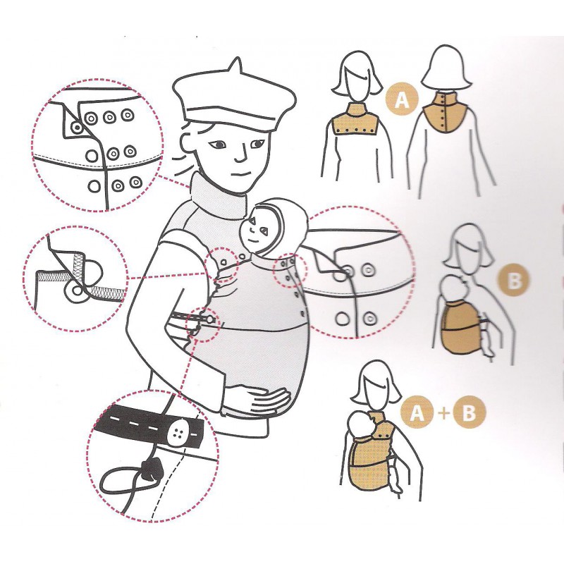 Mam babywearing cover cold weather insert black Naturiou