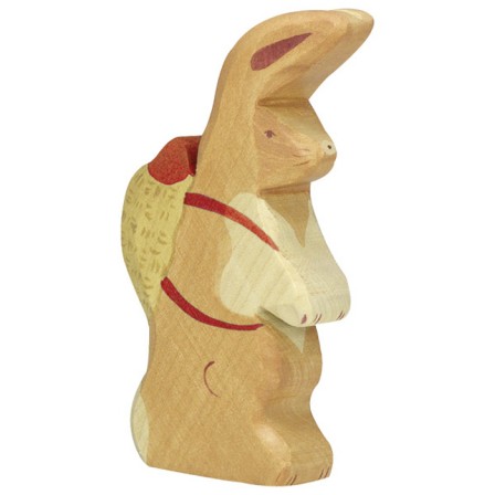 Lapin de Pâques avec sac à dos Holztiger Lapin de Pâques avec sac à dos Holztiger