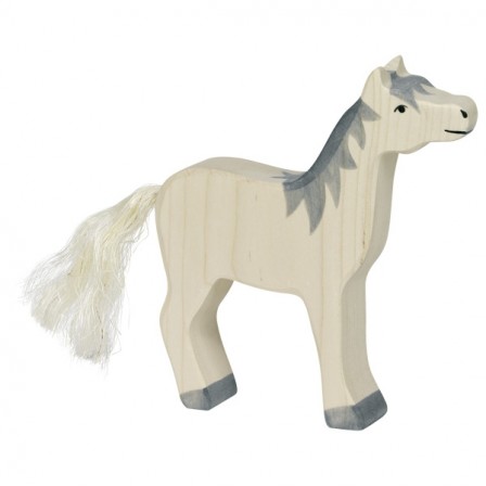 Cheval tête haute crinière grise Holztiger Cheval tête haute crinière grise Holztiger