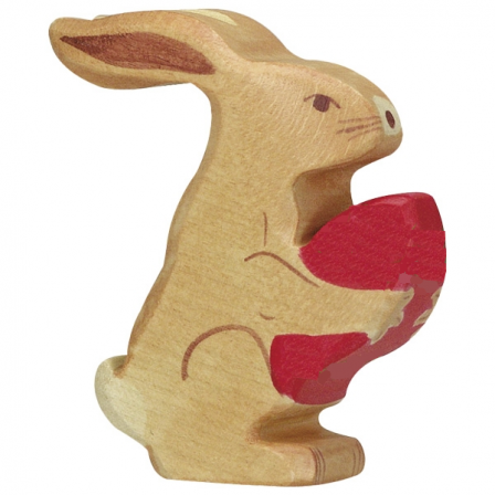 Lapin de Pâques assis, Holztiger Lapin de Pâques assis, Holztiger